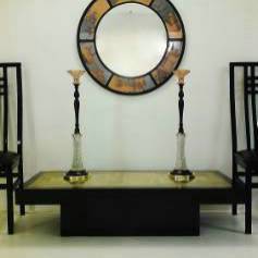 `Peaches Obsession`, pair contemporary table lamps by Dimitri Brazas, English
